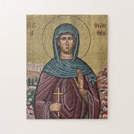 Quebra-cabeça Ícone Ortodoxo Cristão de Sta. Filoteia de Atenas