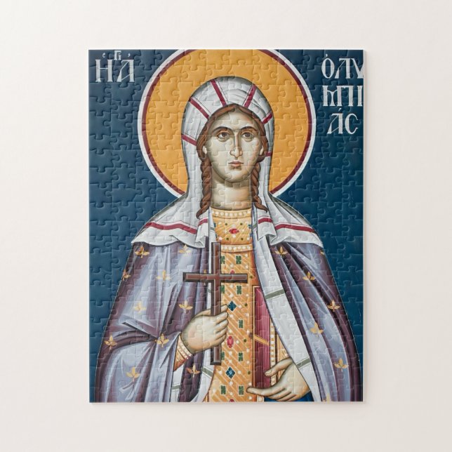 Quebra-cabeça Ícone Ortodoxo Cristão de Sta. Olímpia a Diaconisa (Vertical)
