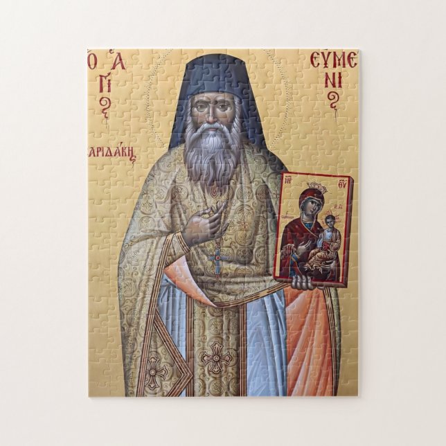 Quebra-cabeça Ícone Ortodoxo de São Evmenios Saridakis o Novo  (Vertical)