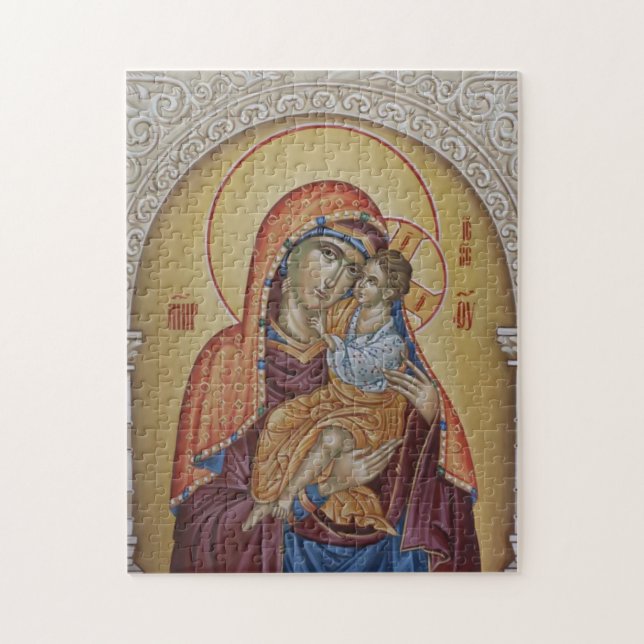 Quebra-cabeça Ícone Ortodoxo Oriental do Cristo Theotokos (Vertical)