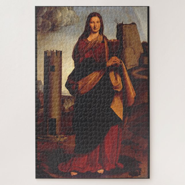 Quebra-cabeça Ícone Sagrado de Santa Bárbara Arte Gráfica (Vertical)