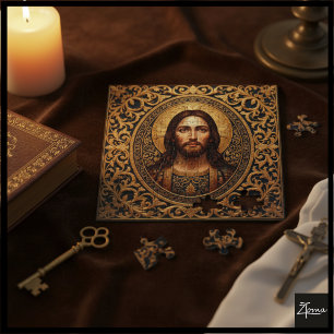 Quebra-cabeça Ícone Sagrado Dourado - Jesus