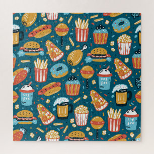 Quebra-cabeça Ícones de Comida Rápida: Portas de Vintage