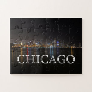 Quebra-cabeça Iconic Chicago Skyline sobre o lago Michigan
