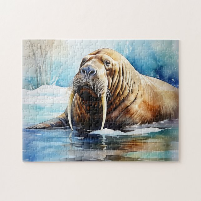Quebra-cabeça Icy Water Walrus Serene (Horizontal)