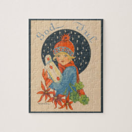 Quebra-cabeça Idade da ilustração do Feliz Natal Sueco