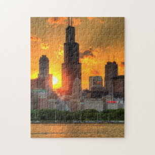 Quebra-cabeça Ideia da skyline de Chicago de Adler