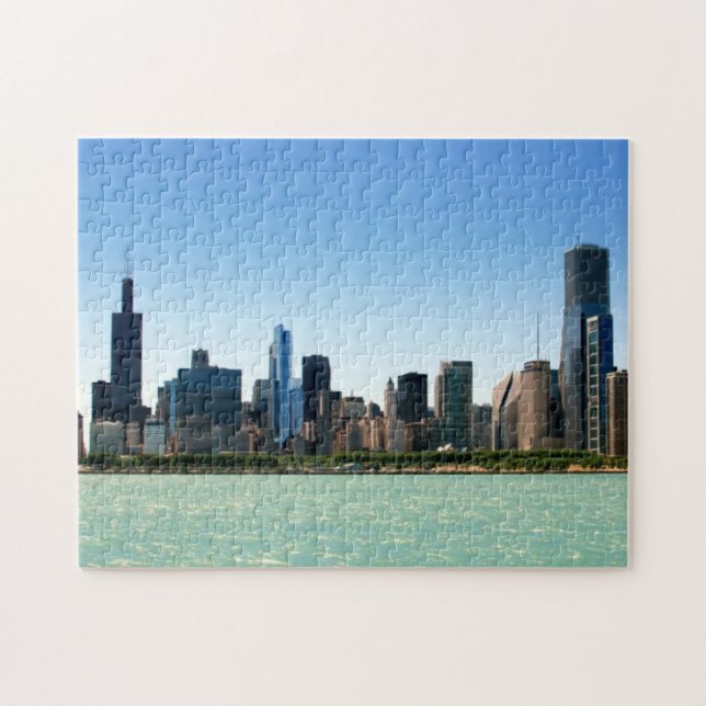 Quebra-cabeça Ideia da skyline de Chicago pelo Lago Michigan (Horizontal)