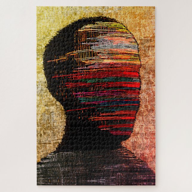 Quebra-cabeça Identidade Fragmentada – Arte Abstrata Colorida co (Vertical)