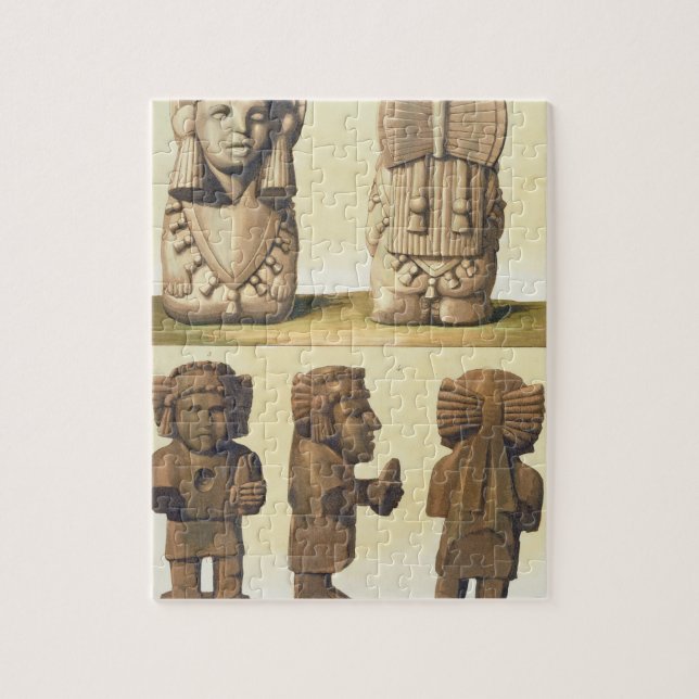 Quebra-cabeça Ídolos astecas, México (litografia de cor) (Vertical)