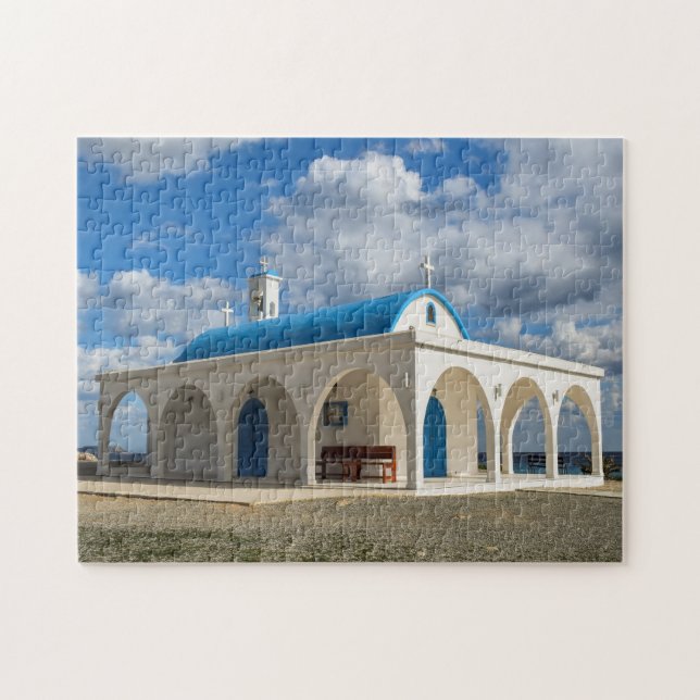 Quebra-cabeça Igreja Ayia Thekla de Chipre. (Horizontal)
