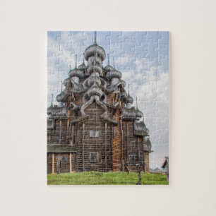 Quebra-cabeça Igreja de madeira ornamentada, Rússia