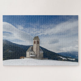 Quebra-cabeça Igreja de St. Jakob em Villnöss no inverno