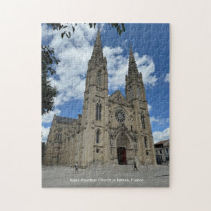 Quebra-cabeça Igreja do santo Baudilus em Nimes, França, em um