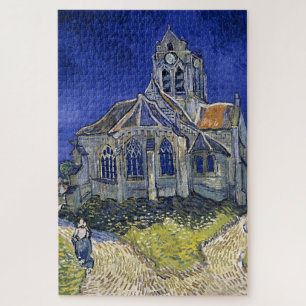 Quebra-cabeça Igreja em Auvers por pintura de Van Gogh