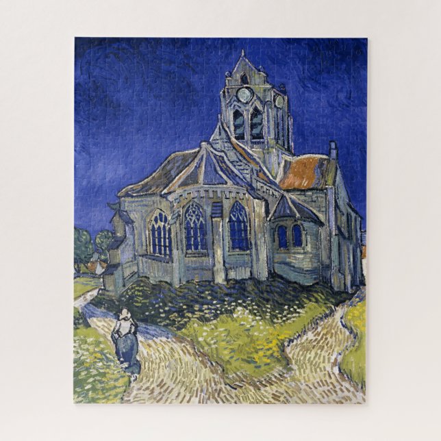 Quebra-cabeça Igreja em Auvers por pintura de Van Gogh (Vertical)