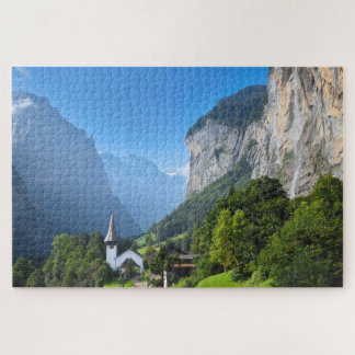 Quebra-cabeça Igreja no Vale de Lauterbrunnen, Suiça