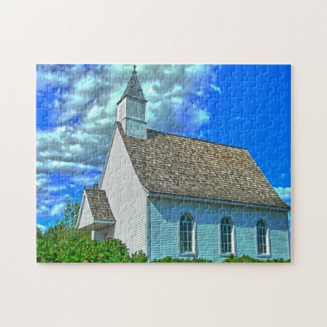 Quebra-cabeça Igreja Rural em Quebec Canadá. (Horizontal)