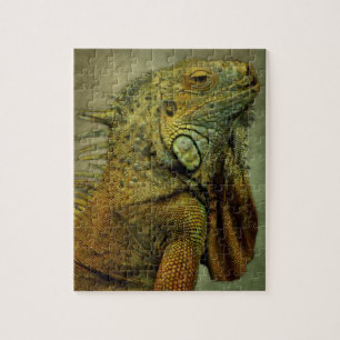 Quebra-cabeça Iguana Verde