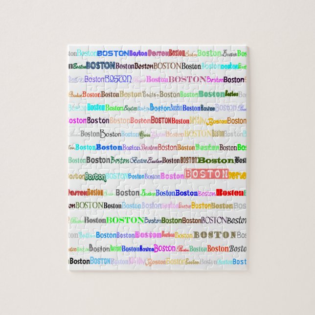 Quebra-cabeça II Design de texto de Boston (Vertical)