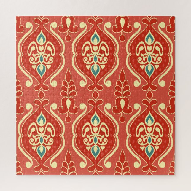 Quebra-cabeça Ikat artesanal: Tecido de Boho Étnico (Vertical)