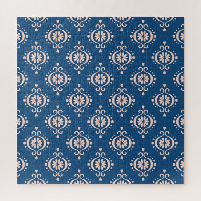 Quebra-cabeça Ikat Geométrico Folklore Damask Ornament (Vertical)