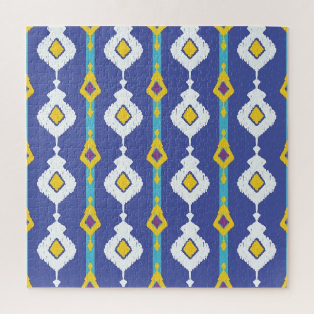 Quebra-cabeça Ikat, padrão étnico perfeito. (Vertical)