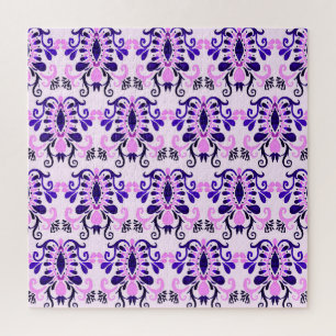 Quebra-cabeça Ikat Watercolor: Étnica Tribal Sem Olhos