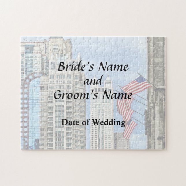 Quebra-cabeça IL - Bandeiras ao longo da avenida Chicago de (Horizontal)