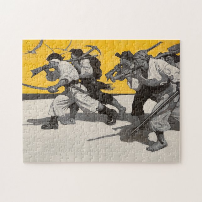 Quebra-cabeça Ilha do Tesouro, 1911, por Newell Convers Wyeth (Horizontal)