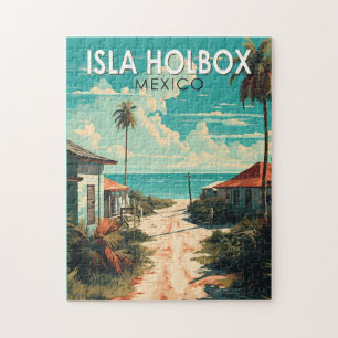 Quebra-cabeça Ilha Holbox México Viagem Arte Vintage