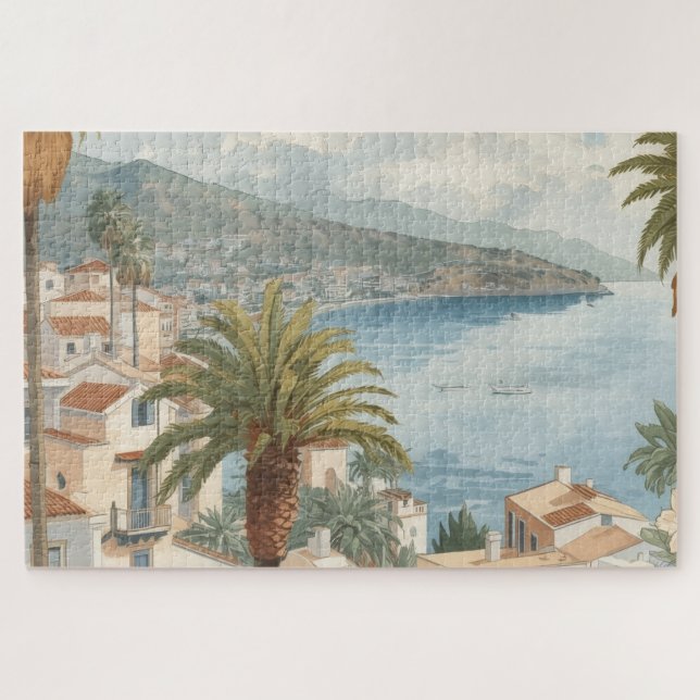 Quebra-cabeça Ilhas Baleares Viagem Francesa Vintage (Horizontal)