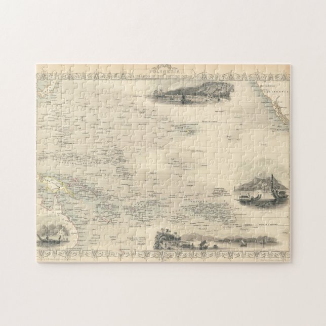 Quebra-cabeça Ilhas de Polinésia | no Oceano Pacífico (Horizontal)