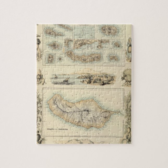 Quebra-cabeça Ilhas portuguesas no Oceano Atlântico (Vertical)