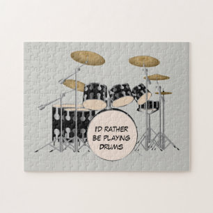 Quebra-cabeça Illustrated drum set background
