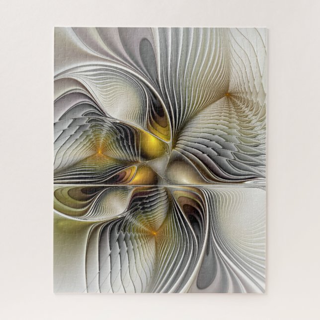 Quebra-cabeça Ilusão Óptica Abstrata Fractal 3D Com Profundidade (Vertical)