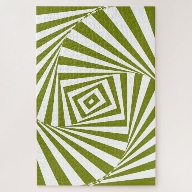 Quebra-cabeça ilusão óptica verde (Vertical)