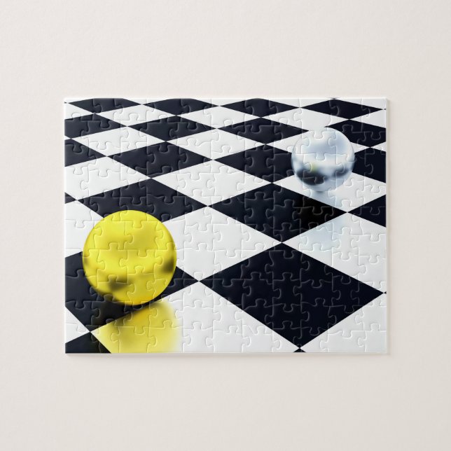 Quebra-cabeça Ilusões Diversas Bandas de Prata Douradas do Tabul (Horizontal)