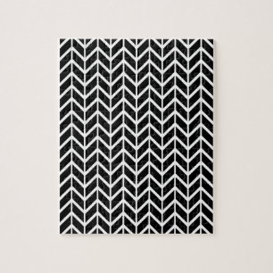 Quebra-cabeça Ilusões Ópticas Chevron Preto Arenque Branco