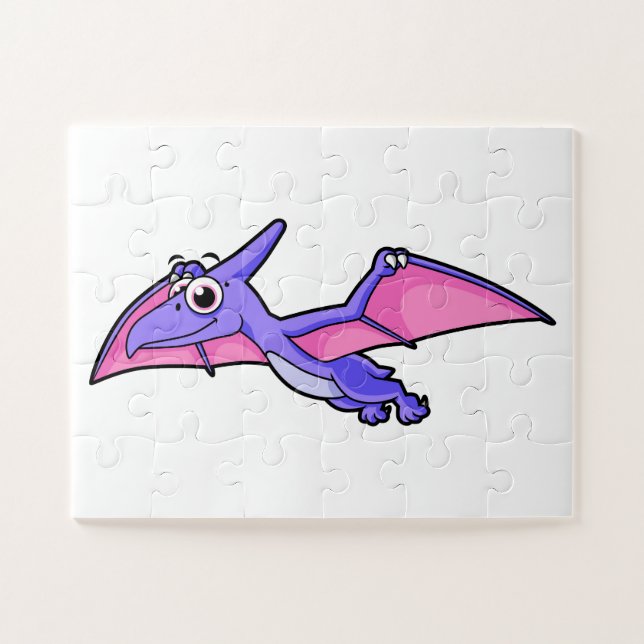 Quebra-cabeça Ilustração Bela De Um Pterodactilo Voador. (Horizontal)