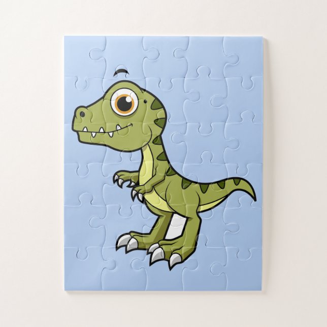 Quebra-cabeça Ilustração Bela De Um Tiranossauro Rex. (Vertical)