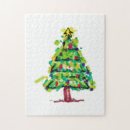 Quebra-cabeça Ilustração Colorida de Árvore de Natal