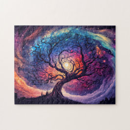 Quebra-cabeça Ilustração Colorida do Céu Noturno Iluminante