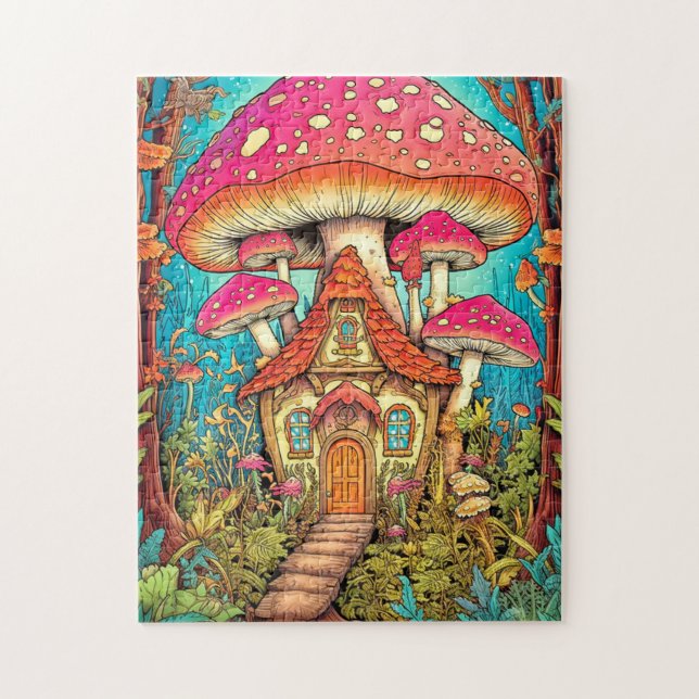 Quebra-cabeça Ilustração da Casa de Mushroom (Vertical)