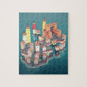 Quebra-cabeça Ilustração da Cidade da Fortaleza da Fantasia Me