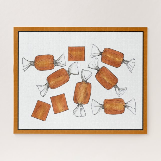 Quebra-cabeça Ilustração da Comida dos dentes doce do caramel Ca (Horizontal)