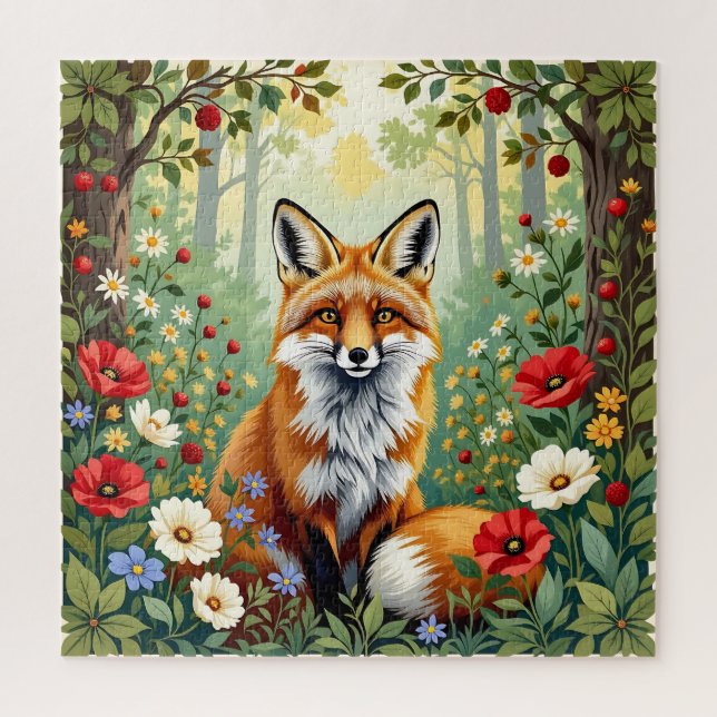 Quebra-cabeça Ilustração da Flor Silvestre da Raposa (Vertical)