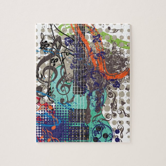 Quebra-cabeça Ilustração da guitarra do Grunge (Vertical)