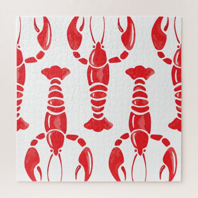 Quebra-cabeça Ilustração da lagosta: Backgrou Sem Costura (Vertical)