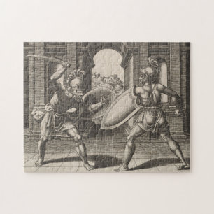 Quebra-cabeça Ilustração da Luta da Espada do Gladiador de Vin